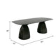 Cid Lexi Dining Table | 87’’ Black Tempered Glass Top | Aluminum Base BM338296