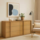 Lina 65" Wide Dresser | 6 Drawers | Natural Brown Oak Veneer Frame