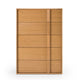 Lina Tall Dresser Chest | 5 Drawers | Natural Brown Oak Veneer BM338298