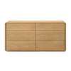 Aki 59’’ Wide Dresser | 6 Drawers | Natural Brown Rubberwood and Veneer BM338299