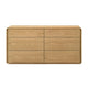 Aki 59’’ Wide Dresser | 6 Drawers | Natural Brown Rubberwood and Veneer BM338299