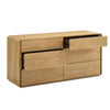 Aki 59’’ Wide Dresser | 6 Drawers | Natural Brown Rubberwood and Veneer BM338299