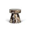 Cid Ria End Table Set of 2 | Brown-White Faux Marble | Pedestal Base BM338301