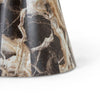 Cid Ria End Table Set of 2 | Brown-White Faux Marble | Pedestal Base BM338301