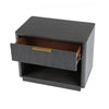 Noe Celia Nightstand | Retro Gray Rubberwood and Faux Wood | 32’’ BM338302