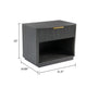 Noe Celia Nightstand | Retro Gray Rubberwood and Faux Wood | 32’’ BM338302