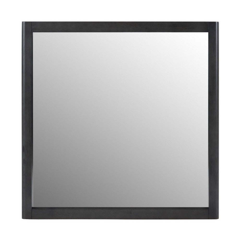 Noe Celia Dresser Mirror | Retro Luxe Gray Solid Wood Frame | 40’’ BM338305