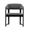 Cid Mary Dining Chair | Gray Fabric | Curved Black Solid Rubberwood Frame BM338306