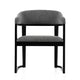 Cid Mary Dining Chair | Gray Fabric | Curved Black Solid Rubberwood Frame BM338306