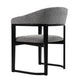 Cid Mary Dining Chair | Gray Fabric | Curved Black Solid Rubberwood Frame BM338306