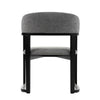Cid Mary Dining Chair | Gray Fabric | Curved Black Solid Rubberwood Frame BM338306