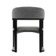 Cid Mary Dining Chair | Gray Fabric | Curved Black Solid Rubberwood Frame BM338306