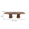Cid Naj Dining Table | 95-118" Extendable Top | Walnut Brown Solid Wood
