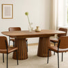 Cid Naj Dining Table | 95-118" Extendable Top | Walnut Brown Solid Wood