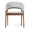 Cid Naj Dining Chair | Gray Fabric Cushions | Curved Walnut Brown Rubberwood BM338309