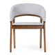 Cid Naj Dining Chair | Gray Fabric Cushions | Curved Walnut Brown Rubberwood BM338309
