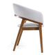 Cid Naj Dining Chair | Gray Fabric Cushions | Curved Walnut Brown Rubberwood BM338309