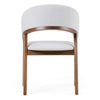 Cid Naj Dining Chair | Gray Fabric Cushions | Curved Walnut Brown Rubberwood BM338309