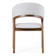 Cid Naj Dining Chair | Gray Fabric Cushions | Curved Walnut Brown Rubberwood BM338309