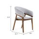 Cid Naj Dining Chair | Gray Fabric Cushions | Curved Walnut Brown Rubberwood BM338309