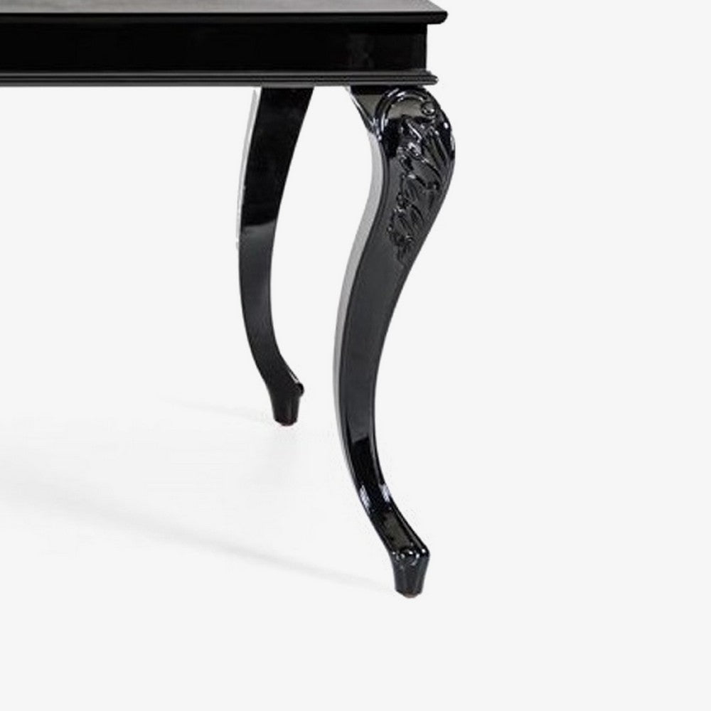 Sovy Dining Table | Black Gloss Crocodile Texture Top I 87 Inch BM338310