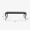 Sovy Dining Table | Black Gloss Crocodile Texture Top I 87 Inch BM338310