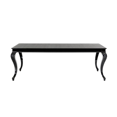Sovy Dining Table | Black Gloss Crocodile Texture Top I 87 Inch