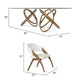 Cid Moji 9pc Glass Dining Table Set | Walnut Wood | 8 Cream Faux Leather Chairs BM338312