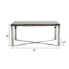 Cid Tiha Dining Table | Reclaimed Ship Wood and Glass Top | 64’’ Brown BM338313