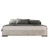 Noe 3pc Queen Size Bed Set | White Faux Marble Finish | Panel Design BM338314