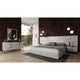 Noe 3pc Queen Size Bed Set | White Faux Marble Finish | Panel Design