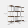Cid Brow 4 Tier Bookshelf | 71’’ Stainless Steel w Glass Panel Back | Brown BM338315