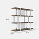 Cid Brow 4 Tier Bookshelf | 71’’ Stainless Steel w Glass Panel Back | Brown BM338315