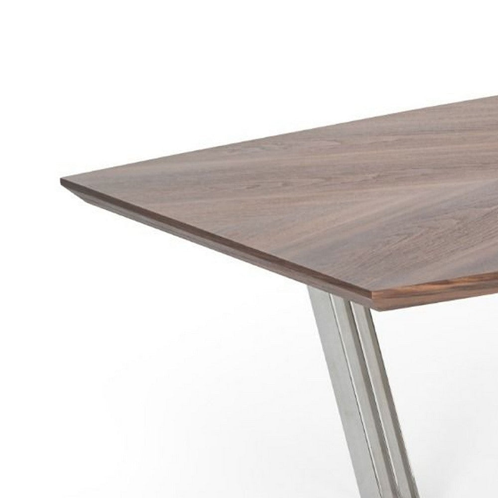 Cid Glory Dining Table | 107’’ | Walnut Brown Starburst Top | Steel Base BM338316
