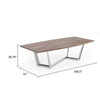 Cid Glory Dining Table | 107’’ | Walnut Brown Starburst Top | Steel Base BM338316