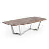 Cid Glory Dining Table | 107" | Walnut Brown Starburst Top | Steel Base