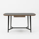 Writing Desk | 55’’ | Brown Veneer | Black Glass Insert Top | Steel Base BM338317
