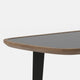 Writing Desk | 55’’ | Brown Veneer | Black Glass Insert Top | Steel Base BM338317