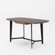 Writing Desk | 55" | Brown Veneer | Black Glass Insert Top | Steel Base