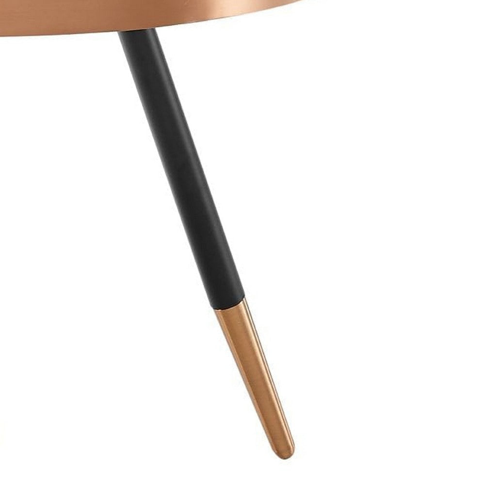 Cid Casu Coffee Table | 20’’ | Round Black Ceramic Top | Rose Gold Accents BM338318
