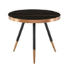 Cid Casu Coffee Table | 20" | Round Black Ceramic Top | Rose Gold Accents