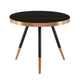 Cid Casu Coffee Table | 20" | Round Black Ceramic Top | Rose Gold Accents