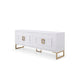 Cid Laha Sideboard Buffet Cabinet | 79’’ | 4 Doors | White Champagne Gold BM338319