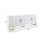 Cid Laha Sideboard Buffet Cabinet | 79’’ | 4 Doors | White Champagne Gold BM338319
