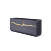 Cid Exie Sideboard Buffet Cabinet | 71’’ | 2 Drawers | Black with Gold Accents BM338320