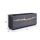 Cid Exie Sideboard Buffet Cabinet | 71’’ | 2 Drawers | Black with Gold Accents BM338320