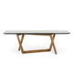 Cid Jamu Dining Table | 91’’ White Marble Top | Modern Abstract Base BM338321