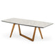 Cid Jamu Dining Table | 91’’ White Marble Top | Modern Abstract Base BM338321