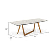Cid Jamu Dining Table | 91’’ White Marble Top | Modern Abstract Base BM338321