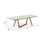Cid Jamu Dining Table | 91’’ White Marble Top | Modern Abstract Base BM338321